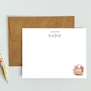 Juego de 12 tarjetas de notas personalizadas / Lindos artículos de papelería listos para regalar / Nombre personalizado escrito a mano / Regalo perfecto para cualquier ocasión / Bolso de mano de verano