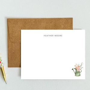 Personalisiertes Grußkarten Set von 12 | Hübsches Briefpapier Geschenk bereit | Name personalisiert | Perfektes Geschenk für jeden Anlass | Blumendose