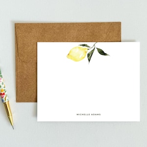Personalisiertes Grußkarten Set von 12 | Hübsches Briefpapier Geschenk bereit | Name personalisiert | Perfektes Geschenk für jeden Anlass | Zitronenschale