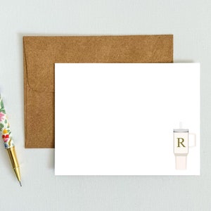 Jeu de 12 cartes de correspondance personnalisées | Jolie papeterie prête à offrir | Nom manuscrit personnalisé | Le cadeau parfait pour toutes les occasions | Initiale de gobelet