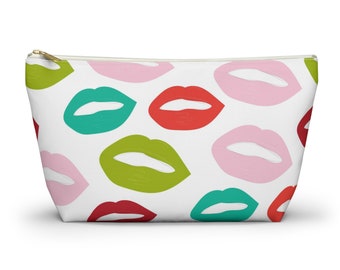 Cute make up case lips pouch, lip colors, lipstick pouch, chic make up pouch, lip pencil case, lip design, lips pattern, chic and cute