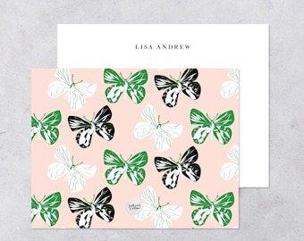 Set of 25 personalized notecards A2 | personalized pretty stationery set | gift ready | MONARCH MEDLEY | pretty stationery set