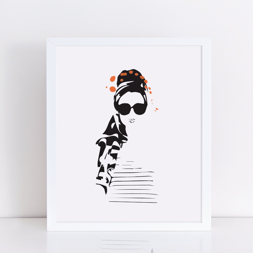Fashion Art, Fashion Wall Art, Printable Fashion Art, Scarf Art, Wall ...