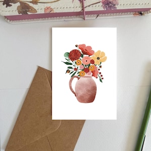 Jeu de 8 petites cartes pour notes | Jolie papeterie prête à offrir | Insertion cadeau | Le cadeau parfait pour toutes les occasions | Vase Antique