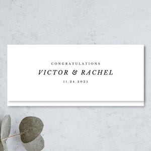 Eleganter Geldhalter | Geldkartenumschlag für Hochzeit | Personalisiertes Geschenk & Einzigartiges Brautpartygeschenk |  | Cash Umschläge | Minimalistisch Schwarz