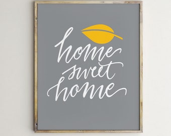 Home sweet home printable art, home decor, living room decor 8x10 printable, inspirational art, wall decor for family or guest