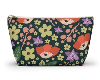 Floral pouch, make up pouch, pretty pouch, bold florals, cute pouch, make up pouch, feminine make up pouch, pencil case, florals case