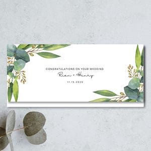 Eleganter Geldhalter | Geldkartenumschlag für Hochzeit | Personalisiertes Geschenk & Einzigartiges Brautpartygeschenk | Karte zur Hochzeit | Cash Umschläge
