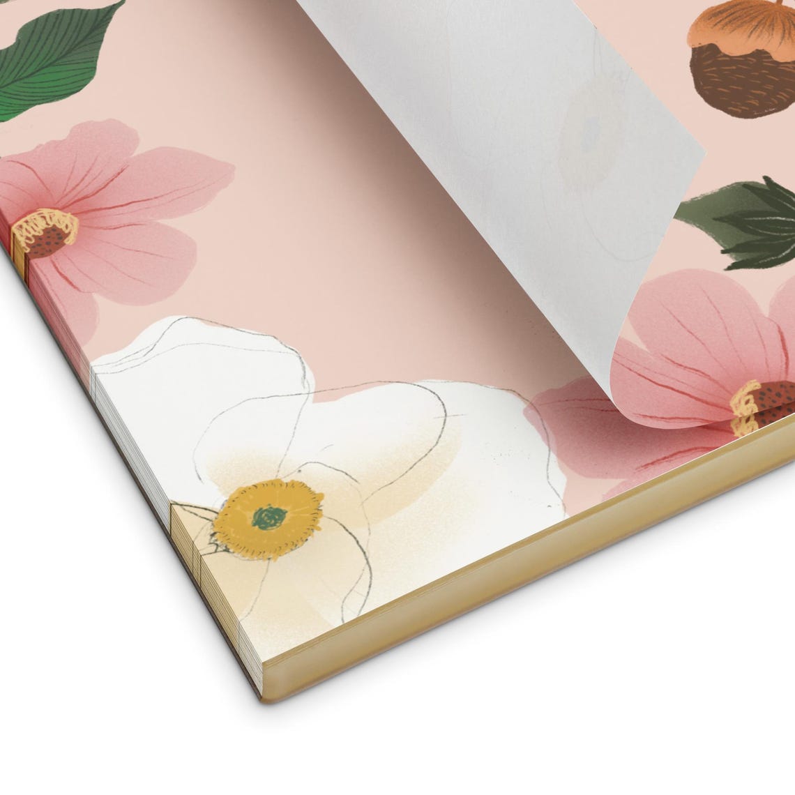 Peach Floral Notepad | Butterfly Stationery Writing Pad - Etsy
