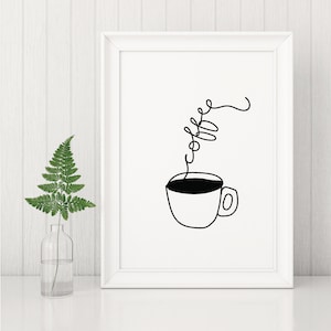 Coffee artwork, coffee print, coffee art, coffee art print, coffee design, kitchen art print, kitchen wall art, coffee wall art, coffee cup image 2