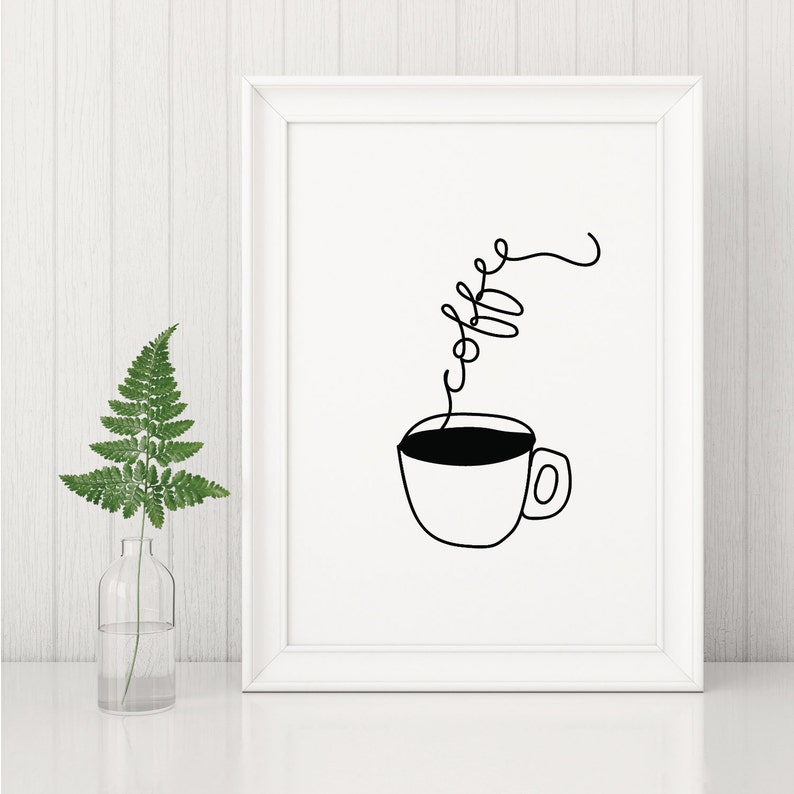 Coffee artwork, coffee print, coffee art, coffee art print, coffee design, kitchen art print, kitchen wall art, coffee wall art, coffee cup image 2