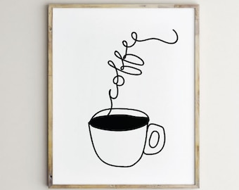 Coffee artwork, coffee print, coffee art, coffee art print, coffee design, kitchen art print, kitchen wall art, coffee wall art, coffee cup