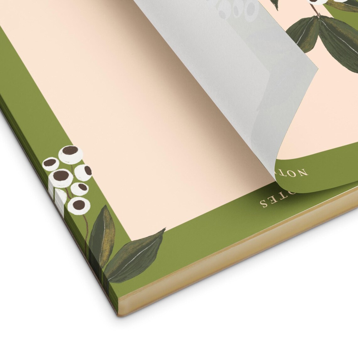 Botanical Notepad Botanical Notepad: Green & Peach Stationery, Nature Lover Gift - Etsy