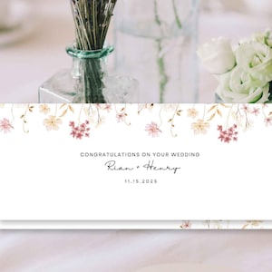 Eleganter Geldhalter | Geldkartenumschlag für Hochzeit | Personalisiertes Geschenk & Einzigartiges Brautpartygeschenk |  | Cash Umschläge | Zierliche Knospen