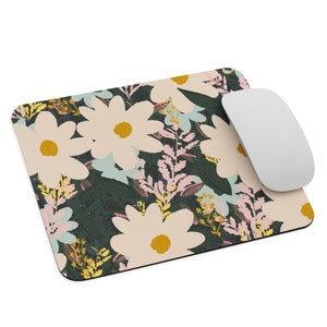 Wild Blooms Mousepad - Floral Mousepad with Modern Design & Nature-Inspired Botanicals for Home Office Decor