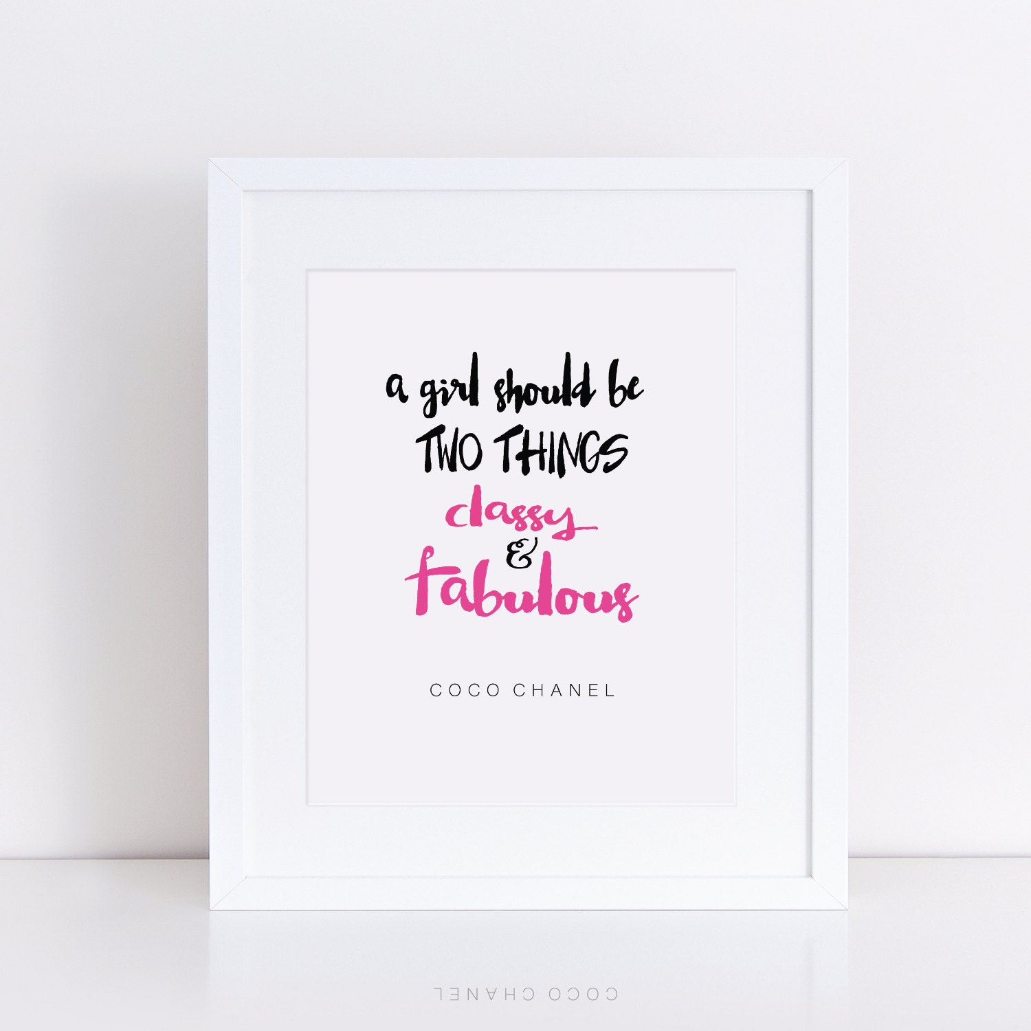 Fabulous and Classy Wall Sticker Coco Chanel Quote Nothing 