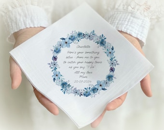 SOMETHING BLUE Keepsake Personalised Gift For Bride Handkerchief, Hankie Tissue Wedding Names  Hankerchief, Hanky, Hankies, Gift, Present,