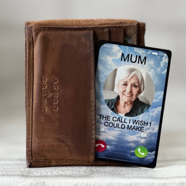 The Call I Wish I Could Make Phone Personalised PHOTO Gift Metal Insert Purse Keepsake Bank Credit Card Wallet Memorial Sympathy Remembrance