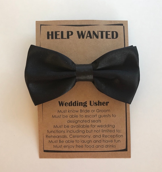 Groomsman Help Wanted Bow Tie Card Wedding Usher Proposal Bow Etsy