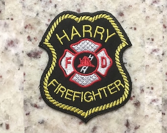 Firefighter Custom Personalized Iron On Patch Bordado Custom Applique Name Tag