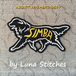 Pet Dog Golden Retriever Personalized Iron On Patch Embroidered Custom Applique Name