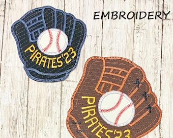 Patch Baseball Glove Personalized Iron On Patch College Embroidered Custom Applique Name Tag School