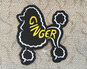 Pet Dog Poodle Personalized Iron On Patch Embroidered Custom Applique Name