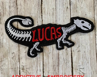 Iron On Patch Ankylosaurus Dinosaur Personalized Iron On Patch Embroidered Custom Applique Dino Tyrannosaurus Name Tag