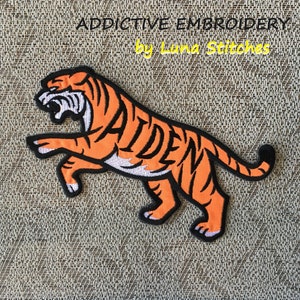 Tiger Personalized Iron On Patch Embroidered Custom Applique big cat animal
