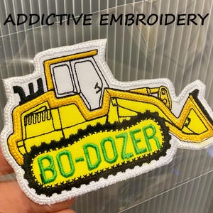 Green Excavator Truck Patch Backhoe Emotcon Con Embrodered Ron On - Foto 8