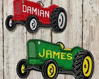 Custom Tractor Personalized Name Iron On Patch Embroidered Applique Custom Name Tag