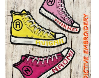 Custom Name Sneaker Shoes Personalized Iron On Patch Applique School Name Tag Sport Tennis Kicks