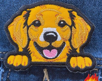 Dog Maltese Cute Iron On Patch Embroidered Pocket Peeking peek Pet Bichon Frise Havanese USA