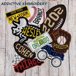 Baseball Personalized Iron On Patch College Embroidered Custom Applique School Name Tag Sport image 4