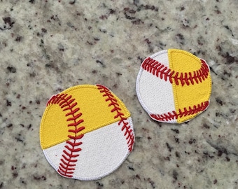 Iron On Patch Softball Baseball Sport Embroidered Custom Applique Embroidery