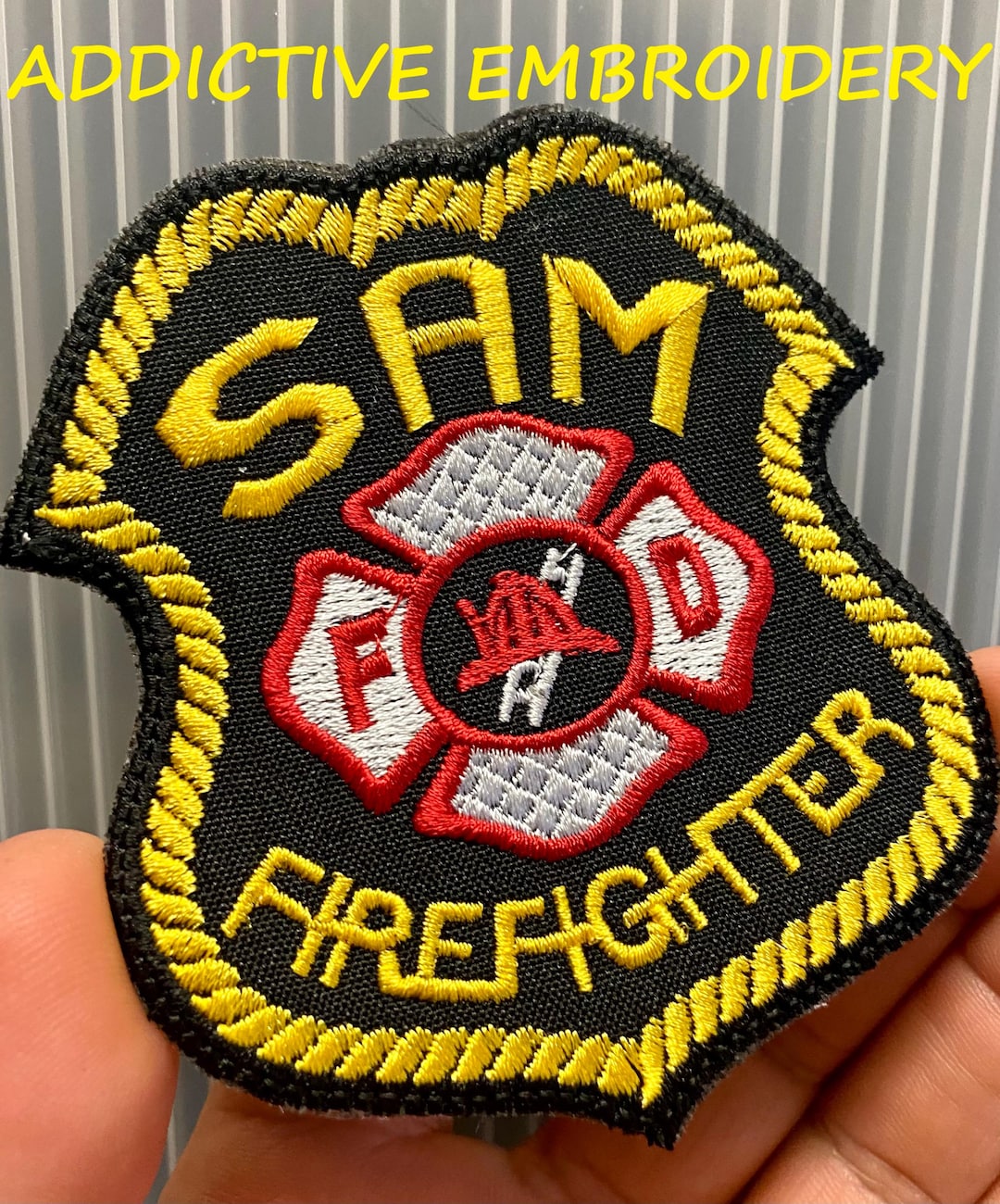 Firefighter Custom Personalized Iron on Patch Embroidered Custom ...