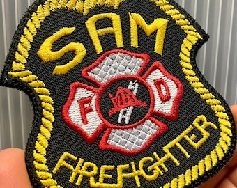 Firefighter Custom Personalized Iron On Patch Embroidered Custom Applique Name Tag