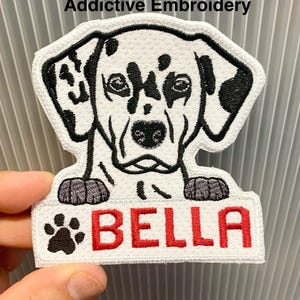Parche termoadhesivo personalizado de perro dálmata bordado con aplique personalizado