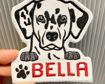 Custom Dalmation Dog Personalized Iron On Patch Embroidered Custom Applique