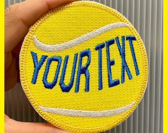 Tennis Ball Personalized Iron On Patch College Embroidered Custom Applique Name Tag School
