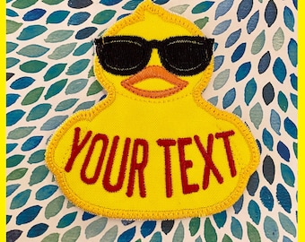 Duck Bird Yellow Personalized Iron On Patch Embroidered Custom Applique Name Tag