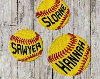Softball Baseball Personalized Iron On Patch College Embroidered Custom Applique Name Tag School