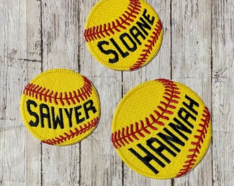 Softball Baseball Personalized Iron On Patch College Embroidered Custom Applique Name Tag School