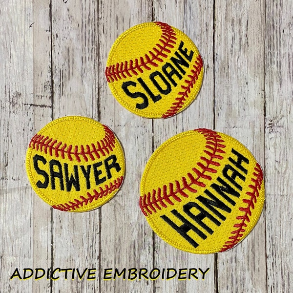 Softball Baseball Personalized Iron On Patch College Embroidered Custom Applique Name Tag School