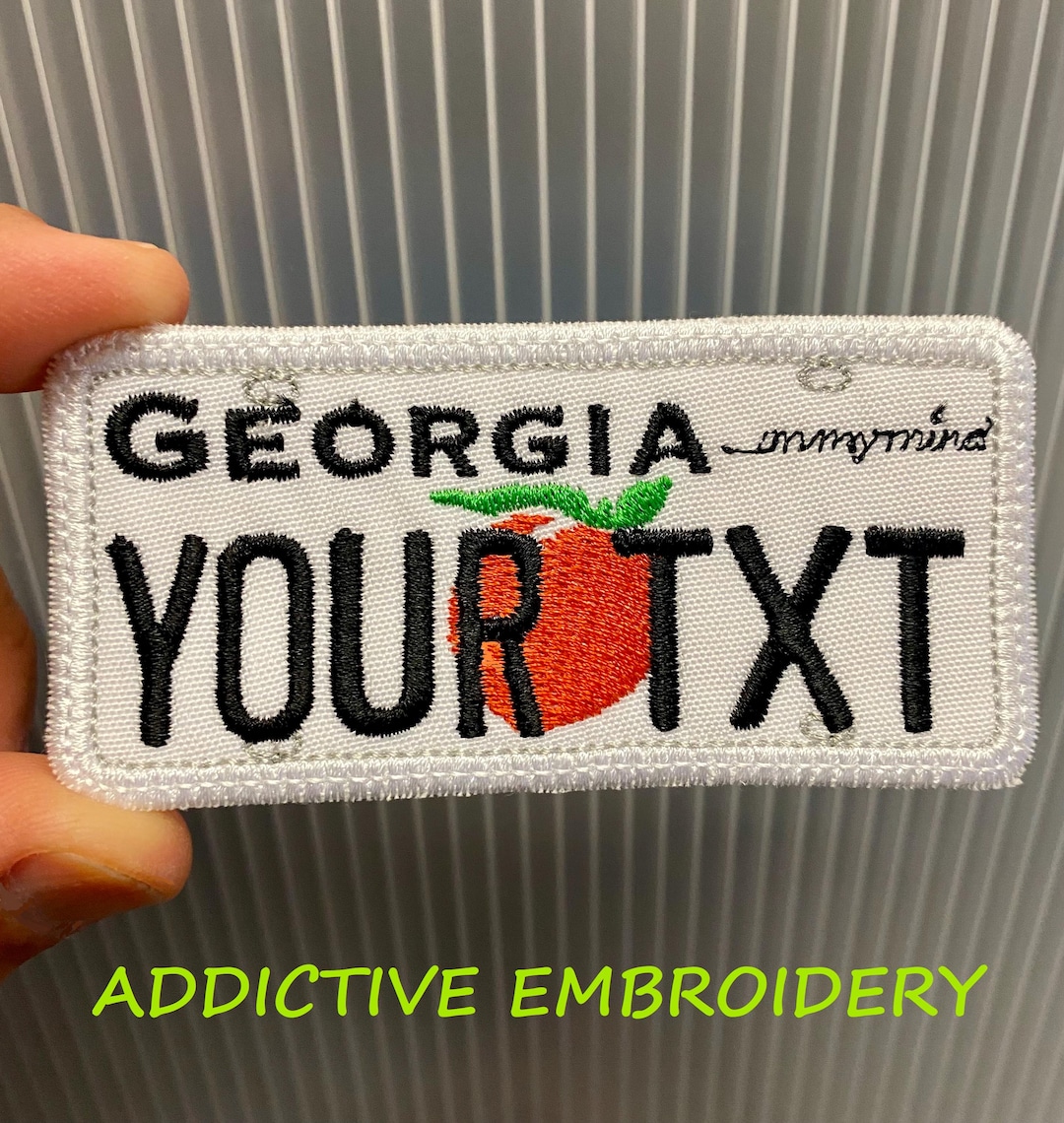 Georgia GA State License Plate Personalized Travel Iron on Patch ...