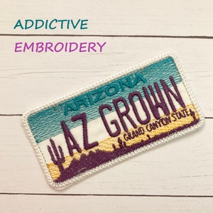 Toppa personalizzata Arizona AZ Targa Grown Toppa ricamata termoadesiva Applique USA Grand Canyon State