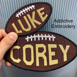 Iron On Patch Football Personalized Back to School Iron On Patch College Embroidered Custom Applique Sports University Name Tag