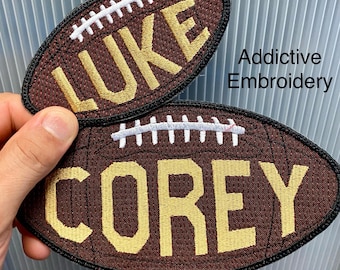 Iron On Patch Football Personalized Back to School Iron On Patch College Embroidered Custom Applique Sports University Name Tag