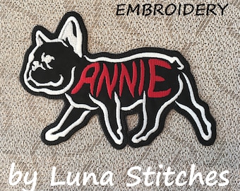 Pet Dog French Bulldog Personalized Iron On Patch Embroidered Custom Applique Name