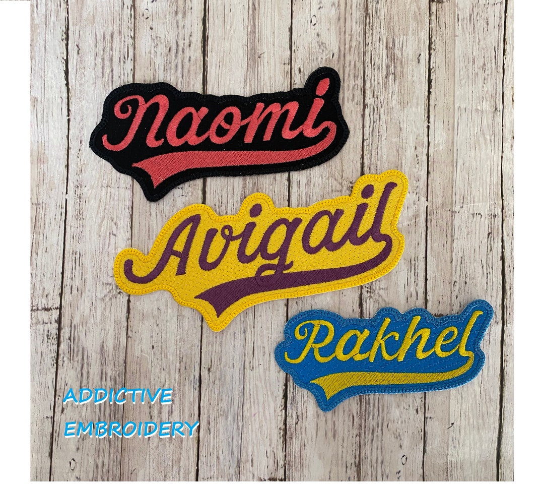 Custom Name Tag Personalized Iron on Patch Sports College Embroidered